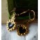 Ex-voto BLACK Flamed Sacred Heart gold-plated earrings, Milagro