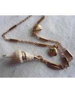 Oceanid Gold spiral shell necklace, summer necklace, Boho, Beach, Mermaidcore, Accumulation, Sea Goddess