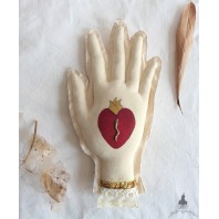 Protection Hand, Ex-Voto Hand Tarot - Third Eye, Sacred Heart, Wall Art, Witchcraft, Palmistry, Witch, Snake, Folk, Pagan
