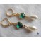 Ireland Queen Green heart pearldrop earrings, Dark Academia, victorian, Coquette, renaissance, cottagecore, historical