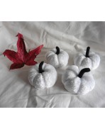 Set of 4 White Pumpkins, Fall Decor, Winter Decoration, Cucurbit, Halloween, Cinderella