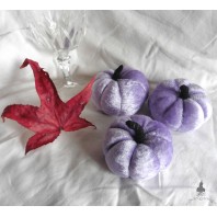 Set of 3 Mauve light purple Pumpkins, Fall Decor, Winter Decoration, Cucurbit, Halloween, Cinderella