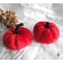 Set of 2 Red Pumpkins, Fall Decor, Winter Decoration, Cucurbit, Halloween, Cinderella