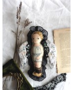Victorian Angel Ornament Ex-voto, Christmas tree, Art doll, Folk, Christmas gift, Memento mori, textile art, Dark Academia
