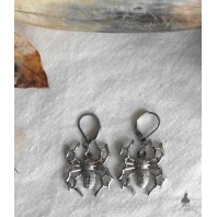 Boucles d'oreilles Araignée, Créoles araignée, Sorcière verte, Gothique, Dark Academia