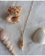 Calypso Nymph Golden spiral shell necklace, Mermaid necklace, Boho, Sea witch, Beach, sea Goddess