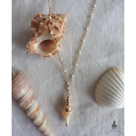 Nymphe Calypso Collier or Coquillage spirale doré or, collier Sirène, Bohême, Mer, Plage, Coquille, Déesse
