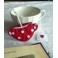 Red Polka dot Tea Cup & Heart Bookmark, Elvish, Goblincore, Book, Reading, Alice