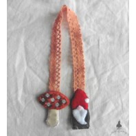 Orange Mushroom and Gnome Bookmark, Amanita, Elvish, Goblincore, Book, Reading