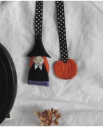 Witch and Pumpkin Bookmark, Gothic, Elvish, Goblincore, Book, Reading