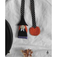 Witch and Pumpkin Bookmark, Gothic, Elvish, Goblincore, Book, Reading