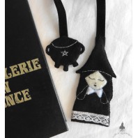 Black Witch and Cauldron bookmark, Gothic, Elvish, Goblincore, Book, Reading