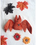 Adopte une chauve-souris Orange, Ornement Peluche Poupée Gothique, Poupée d'art, Citrouille, Halloween, cadeau gothique