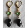 Demi-deuil Boucles d'oreilles Coeur vert et goutte noire, Cottagecore, Dark Academia, Celtique, Coquette, Renaissance