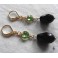 Demi-deuil Boucles d'oreilles Coeur vert et goutte noire, Cottagecore, Dark Academia, Celtique, Coquette, Renaissance