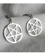 Boucles d'oreilles Pentacles inversés, Lucifer, Baphomet, Gothique, Dark Academia