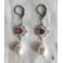 Boucles d'oreilles Tudor Reine rouge Perle argent, Losange, Renaissance, médiéval, Cottagecore, Gothique, Royal