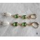 A l'unisson Boucles d'oreilles Coeur vert et Perle goutte, Cottagecore, Dark Academia, Celtique, Coquette, Renaissance