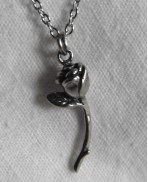 Rose Necklace Silver stainless steel, Gothic Necklace, Flower Necklace, Gift for Her, Dark Academia