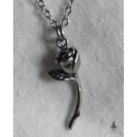 Rose Necklace Silver stainless steel, Gothic Necklace, Flower Necklace, Gift for Her, Dark Academia