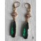 Boucles d'oreilles pendantes Art Déco Losanges Larmes vert émeraude or, Gouttes, Reine, Renaissance, Cottagecore, Victorien