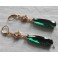 Art Deco Diamond Emerald Green Teardrops Earrings Gold, Queen, Renaissance, Cottagecore, Victorian