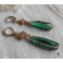 Art Deco Diamond Emerald Green Teardrops Earrings Gold, Queen, Renaissance, Cottagecore, Victorian