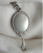 Doppelgänger Collier Miroir victorien acier argent, Dark mori, Dark Academia, Elfique, Mariage, Gothique, Cottagecore