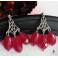 Mata H. Boucles d'oreilles lustres Larmes rouges, victorien, Boucles gothiques, Gouttes, Vampire