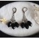 Mata H. Boucles d'oreilles lustres Larmes noir, victorien, Boucles gothiques, Gouttes, Vampire