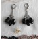 Mata H. Boucles d'oreilles lustres Larmes noir, victorien, Boucles gothiques, Gouttes, Vampire