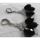 Mata H. Boucles d'oreilles lustres Larmes noir, victorien, Boucles gothiques, Gouttes, Vampire