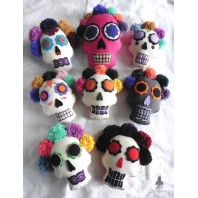 Grigri ornement Crâne mexicain CATRINA, Sugar skull, Jour des morts, Memento mori, Tête de mort, Gothique, Calavera