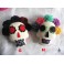 Grigri ornement Crâne mexicain CATRINA, Sugar skull, Jour des morts, Memento mori, Tête de mort, Gothique, Calavera