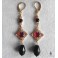 Jeanne Seymour, Boucles d'oreilles Tudor Reine Rouge Perle noire, Renaissance, médiéval, Cottagecore, Dark Academia, Gothique