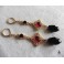 Jeanne Seymour, Boucles d'oreilles Tudor Reine Rouge Perle noire, Renaissance, médiéval, Cottagecore, Dark Academia, Gothique