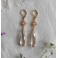 Boucles d'oreilles pendantes Art Déco Losanges Larmes Blanc or, Gouttes, Reine, Renaissance, Cottagecore, Victorien