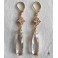Boucles d'oreilles pendantes Art Déco Losanges Larmes Blanc or, Gouttes, Reine, Renaissance, Cottagecore, Victorien