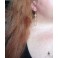 Boucles d'oreilles pendantes Art Déco Losanges Larmes Blanc or, Gouttes, Reine, Renaissance, Cottagecore, Victorien