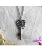 Cottagecore Keyhouse, Collier Petite Clé Vintage argent, Skeleton key, Clef vintage, Dark academia, Steampunk