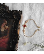 Bracelet Tudor Joyau de la Reine Rouge, Cottagecore, Mariage rouge, Renaissance, médiéval, Gothique 