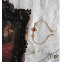 Bracelet Tudor Joyau de la Reine Rouge, Cottagecore, Mariage rouge, Renaissance, médiéval, Gothique 