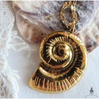 Collier Coquillage Nautile doré, collier été, Bohême, Mer, Plage, Sirène, Coquille, Mermaidcore