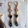 Boucles d'oreilles Ex-voto coeur Milagro & Main NOIR, Main de tarot