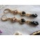 Boucles d'oreilles Ex-voto coeur Milagro & Main NOIR, Main de tarot
