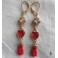 Boucles d'oreilles Ex-voto coeur Milagro & Main ROUGE, Main de tarot
