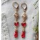 Boucles d'oreilles Ex-voto coeur Milagro & Main ROUGE, Main de tarot