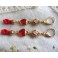 Boucles d'oreilles Ex-voto coeur Milagro & Main ROUGE, Main de tarot