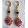 Artemisia Boucles d'oreilles Baroques Rose et noir, Tudor, Reine, Elisabéthain, Royal