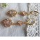 Fiancée en blanc, Boucles d'oreilles Elisabéthaines verre Blanc, Tudor, Reine, Royal